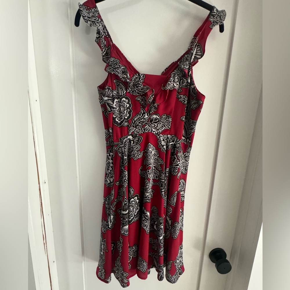 EXPRESS Ruffled Sleeve, Zip Front, Mini Dress